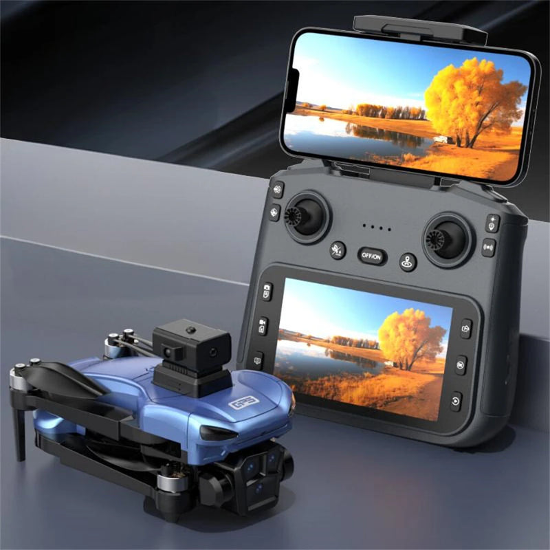 ZD102S GPS 5G WiFi FPV with 4.3inch LCD Screen Controller 720P HD Dual Camera Servo Gimbal 360 Obstacle Avoidance Brushless Foldable RC Drone Quadcopter RTF