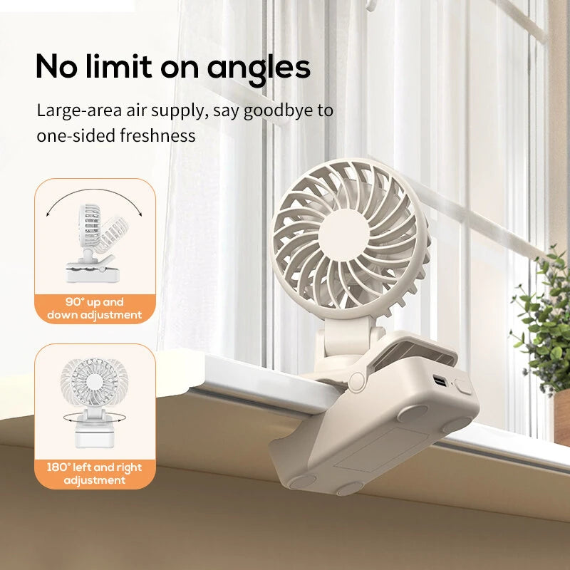 Multifunctional Umbrella Clip Fan USB Charging Outdoor Portable 3 Speed Wind Mini Handheld Desk Fan
