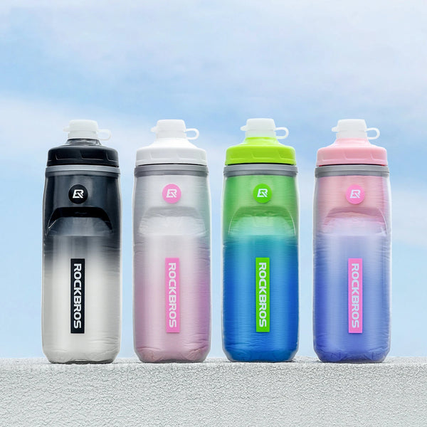 ROCKBROS 620ML Bike Water Bottle Cold-retaining Insulated Thermal Squeeze Cycling Kettle for Gym Running Outdoor Sports