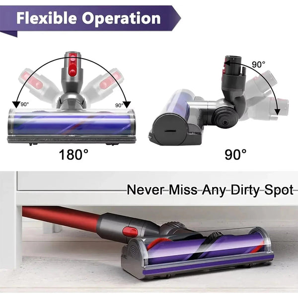Direct Drive Cleaner Head forDyson V7 V8 V10 V11 V15 Vacuum Cleaner ABS Nylon Carbon Fiber Rotating Floor Brush