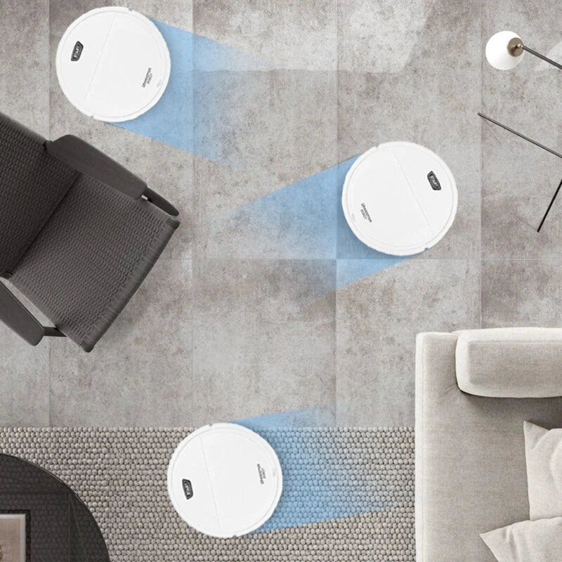 3-in-1 Sweeping Vacuum Mopping Rechargeable Smart Cleaning Robot 1200Pa Power Suction Large Capacity Dust Collection Box for Various Floors Black/White