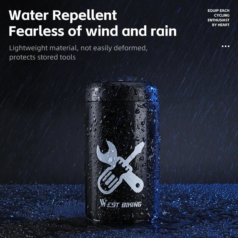 WEST BIKING Bicycle Hard Shell Kettle Shaped Tool Organizer Lightweight Portable Waterproof Repair Kit Storage Box for MTB Road Bike