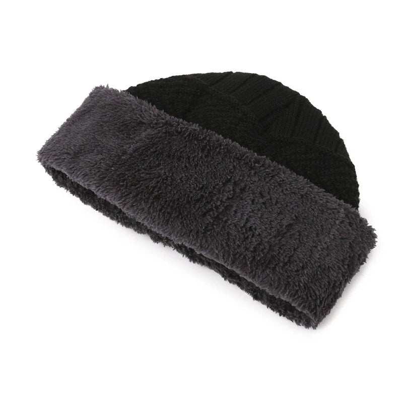 3pcs/set Women Men Winter Hat and Glove Sets Warm Knit Hat Snow Ski Skull Cap with Visor and Touch Screen Mittens Texting Gloves Set