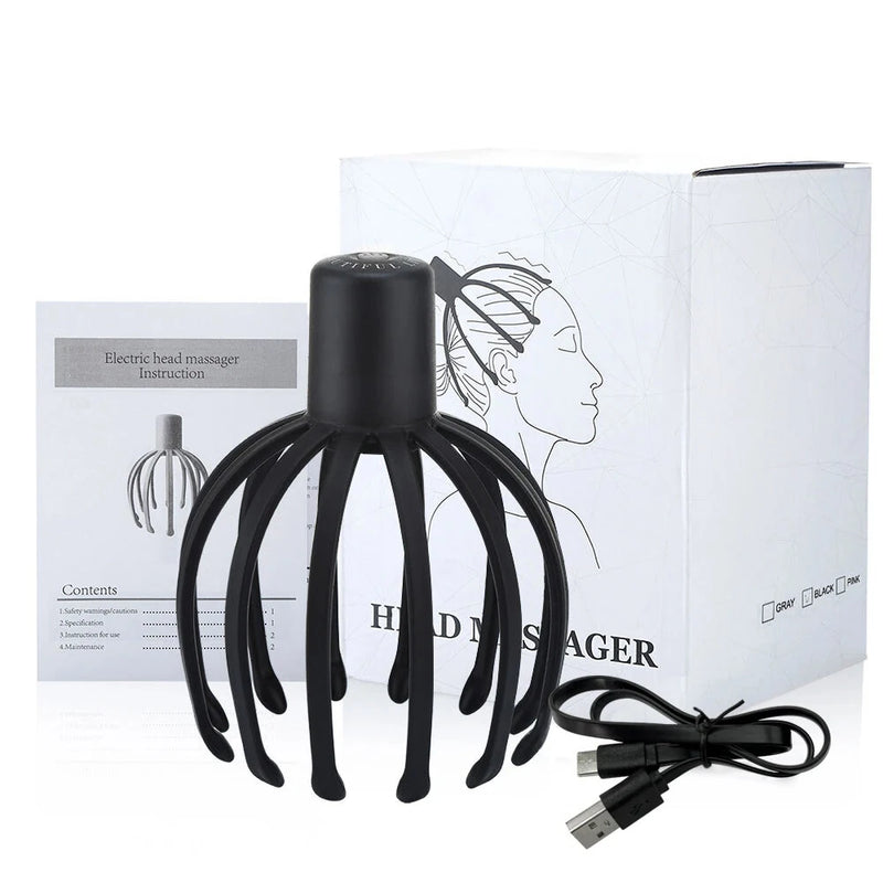 Electric Octopus Claw Head Massager Scalp Scratcher Massage Machine Relief Head Stress Fatigue Vibration Massage Hair Growth