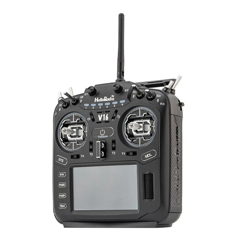 HelloRadioSky V16R Built-in 1W ELRS 4-in-1 CNC RDC90 Metal Gimbal Radio Transmitter Mode 2 with 4.3" Touch Screen for FPV Racing Drone