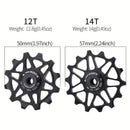 MEROCA 12/14T Bicycle Ceramic Pulleys Lightweight Aluminum Alloy Smooth Speed Change Bike Rear Derailleur Bearing Guide Wheel for MTB