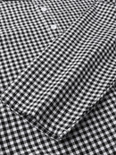 Women Casual Plaid Half Button Front Long Sleeve Maxi Dresses