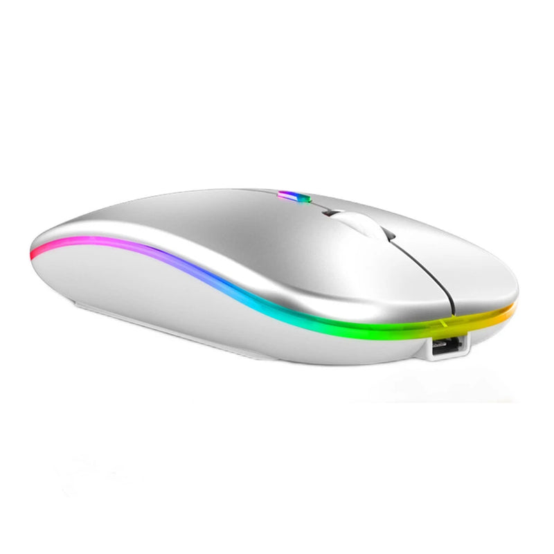 Dual Mode BT3.0/5.2 2.4G Wireless Mouse Adjustable 800-1600DPI Rechargeable LED Light Silent Mice for Laptop PC