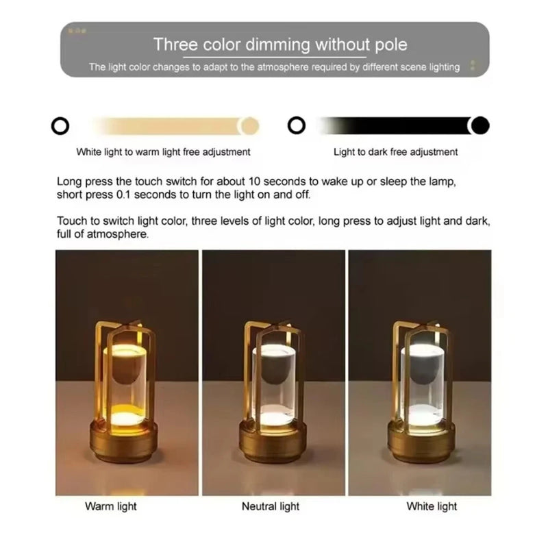 IPRee Touch Atmosphere LED Night Light Retro 1800mAh USB Charging Rechargeable Decorative bar Table Lamp Decoration Bedroom Desk Lighting Camping Light