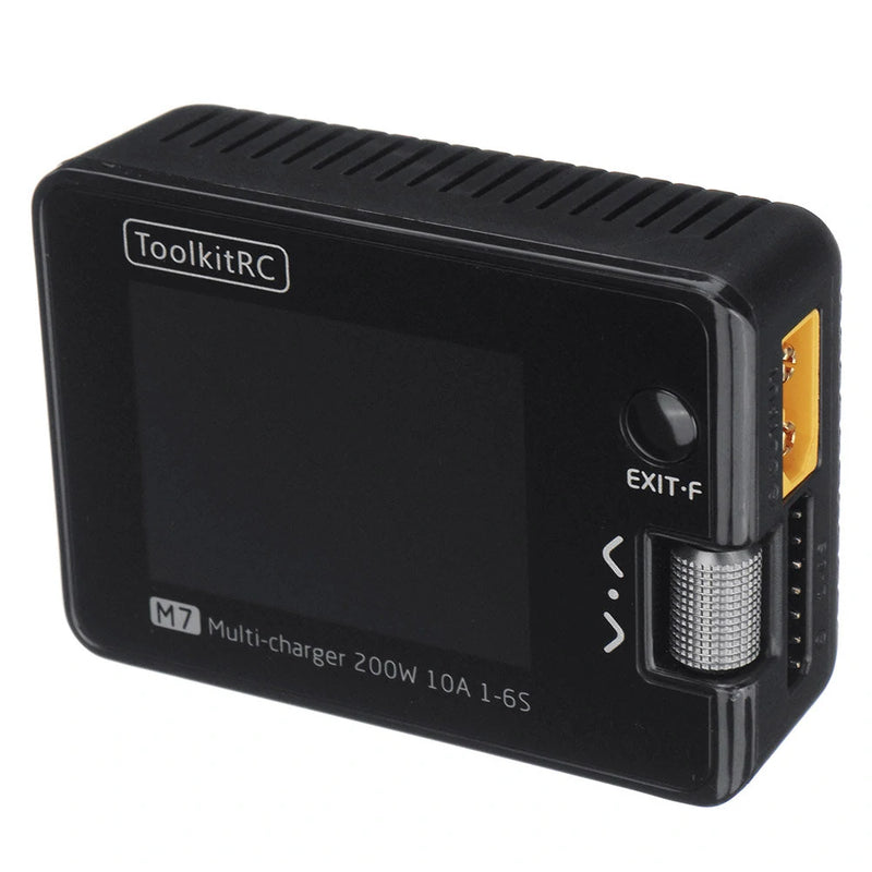 ToolkitRC M7 200W 10A DC Balance Charger Discharger for 1-6S Lipo Battery with With Voltage Servo Checker ESC Tester Receiver Signal Tester Quick Charger Function