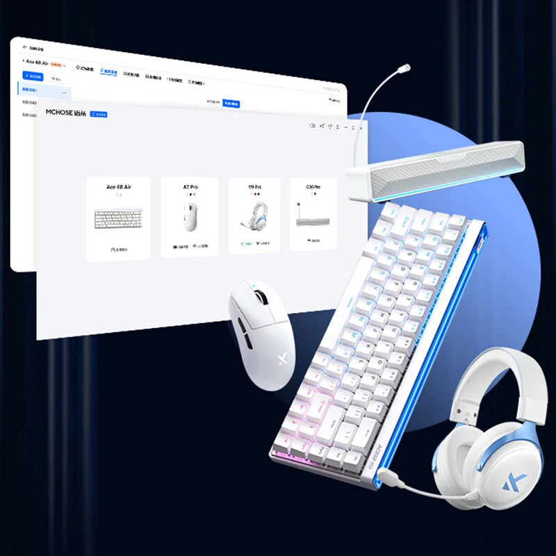 MCHOSE Ace 68 Air Magnetic Switch Mechanical Keyboard with RGB Light Box 8K Polling Rate 256K Scan Rate 0.08ms Latency Adaptive Calibration Wired Gaming Keyboards