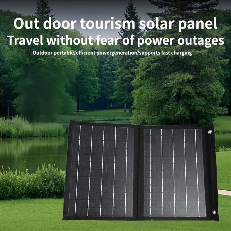 IPRee 10W 5V Portable Solar Panel Folding Bag Waterproof Dual USB Port Charger Mobile Power Bank for Phone Battery Outdoor