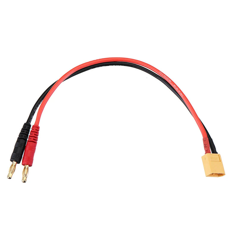 22cm 12/14AWG XT60 Male Plug to 4.0mm Banana Plug  Silicone Cable for B6AC Charger