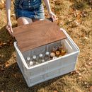 30L Outtdoor Folding Box Storage Box Camping Storage Box Car Trunk Storage Box Wooden Cover Foldable Trunk Storage