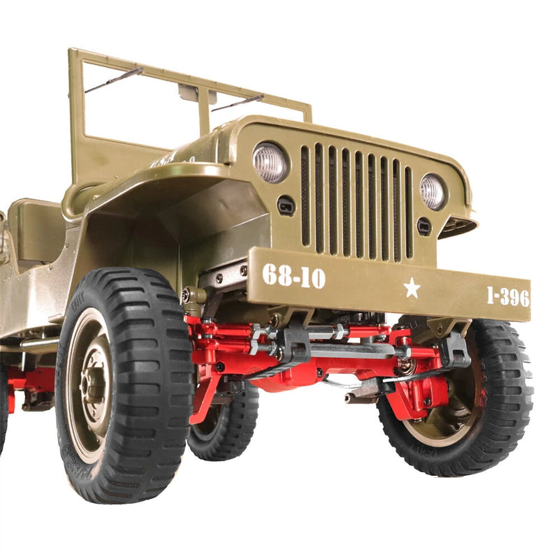 Upgraded Full Metal Front Rear Door Bridge Axle for JJRC C8815 1/10 Willys Army Truck Retro RC Car Vehicles Models Spare Parts Accessories