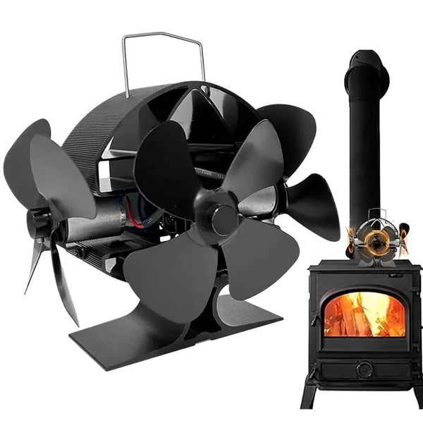 IPRee Stove Fan Without Electricity Quiet Chimney Fan For Stove Pipe Efficient Heat-Powered Fan For Oven Fan Wall Mounted Stove Fan
