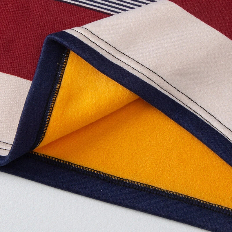 TENGOO 2 Pcs Men's Striped Thermal Underwear, Compression Thermal Base Layer Set, Comfy Moisture Wicking & Breathable Basic Long Sleeve & Leggings Casual Men Warm Underwear Set, Long Johns Set, Men's Thermal Clothing