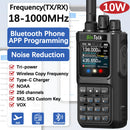 BinTolk BT8000 10W Multi Band Radio Walkie Talkie 256 Channels Type-C Charging Bluetooth Frequency APP Programming Wireless Copy Frequency AM FM NOAA Weather Alert Two Way Radio