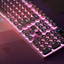 YINDIAO K600 104 Keys Wired Gaming Keyboard Punk Design Mechanical Feeling Keycaps RGB Light USB E-sports Gamer Keyboard for PC Computer Laptop