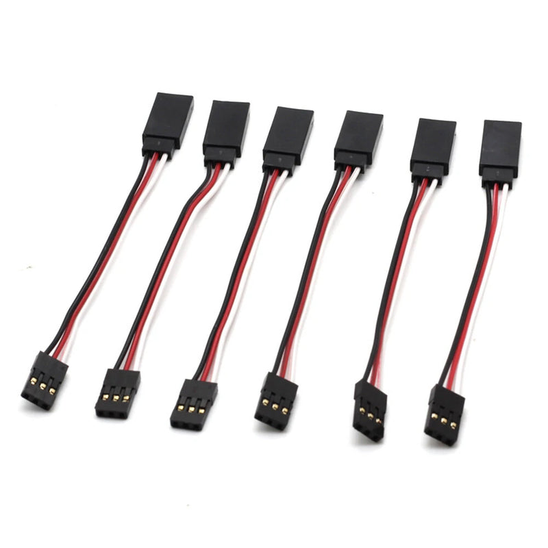 10 PCS JR Plug Male to Female Servo Extension Cable 3P 100mm 30Core for Futaba and JR Servos / RC Cars Airplanes Helicopters