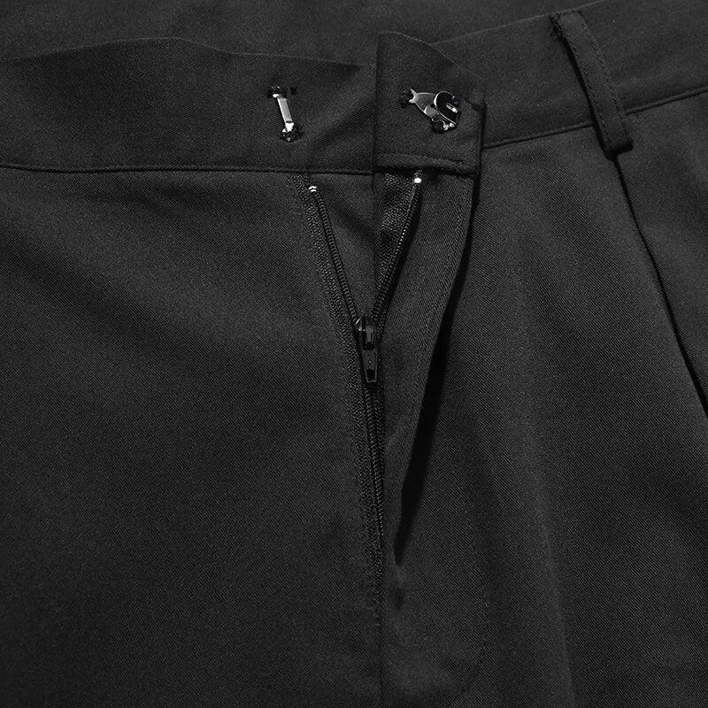 Men Expandable Waist Solid Color Casual Loose Fit Wide-leg Pants