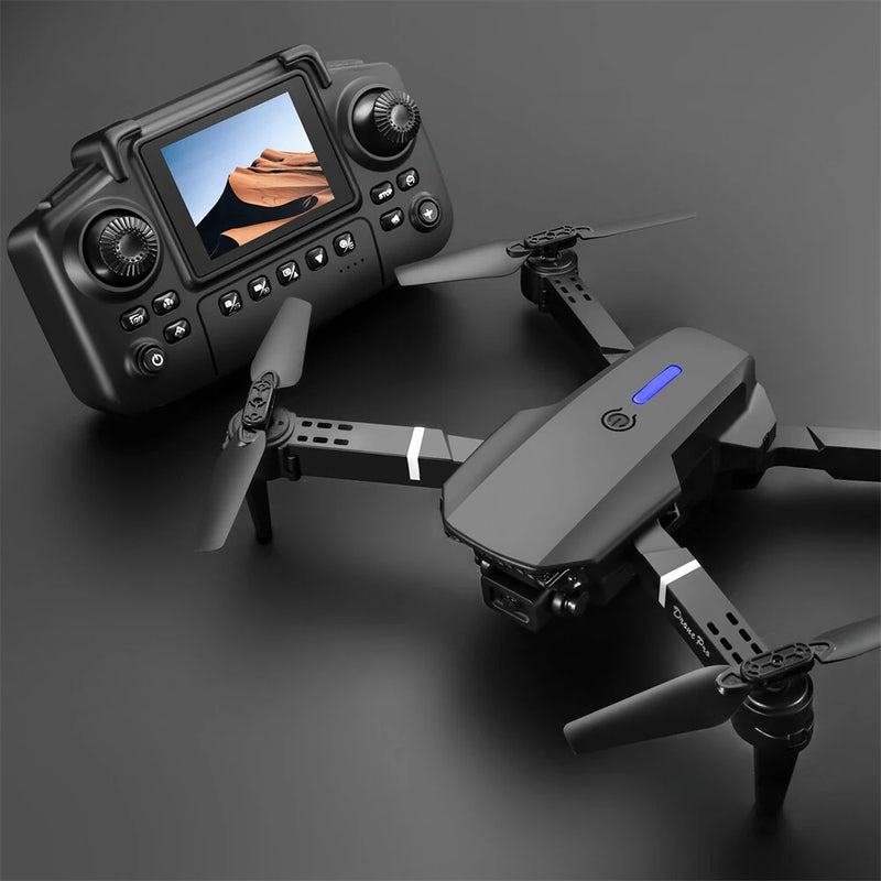 YLR/C E88 / E88D WiFi FPV with LCD Screen Controller HD Dual Camera Lighting Arms Optical Flow Positioning Colorful LED Light Foldable RC Drone Quadcopter RTF