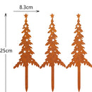 Pack of 4 Rust Stake Christmas Tree and Deer Christmas Decoration Rust Garden Stakes Christmas Trees Reindeer Christmas Decoration Outdoor Autumn Decoration