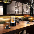 16x27cm Desktop Alcohol Fireplace Lamp Indoor Stainless Steel Small Portable Heating Stove Round Glass Creative Atmosphere Lamp