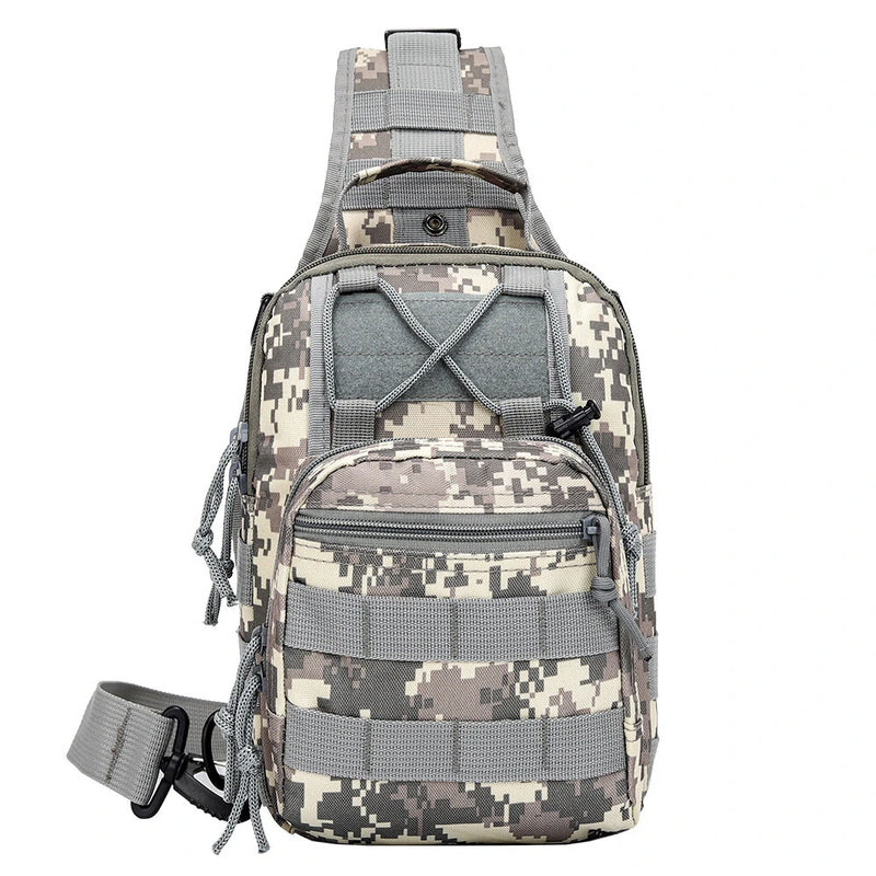 600D Oxford Shoulder Bag Waterproof EDC Molle Fanny Pack Military Tactical Backpack Multi-Pocket Zipper Chest Bag for Outdoor Camping Hiking