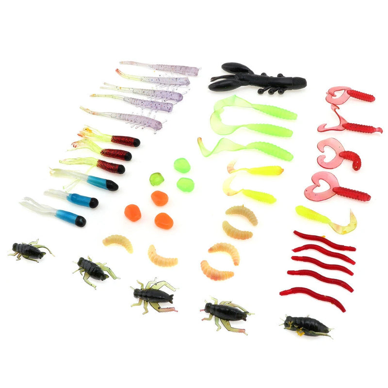 ZANLURE 88pcs Colorful Mixed Fishing Lure Sets Hard Baits/Soft Simulation Lures Artificial Bait With Box