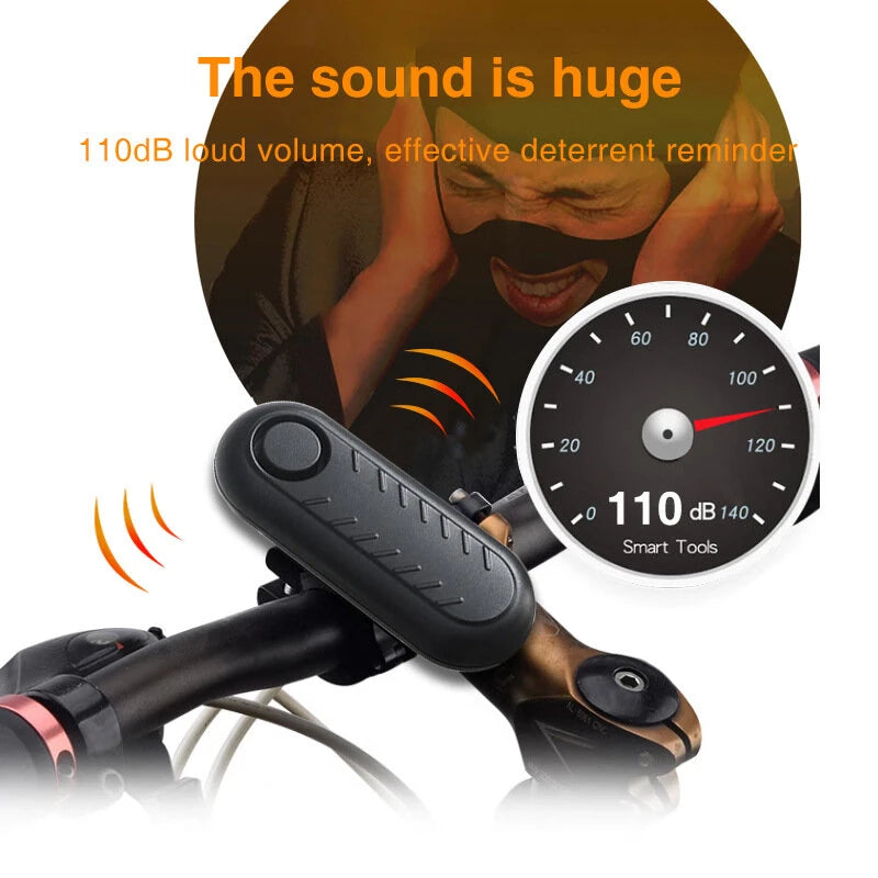 XANES 110dB Anti-Theft Bicycle Alarm Adjustable Volume Vibration Remote Waterproof Alarm for Motorcycles Electric Vehicle