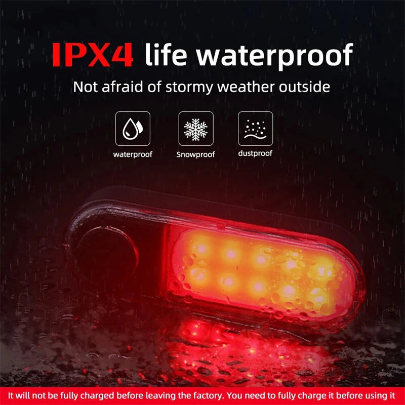 BIKIGHT Bike Taillight 200mAh Battery 5 Light Modes Type-C Rechargeable Waterproof Bicycle Rear Light for Outdoor Cycling