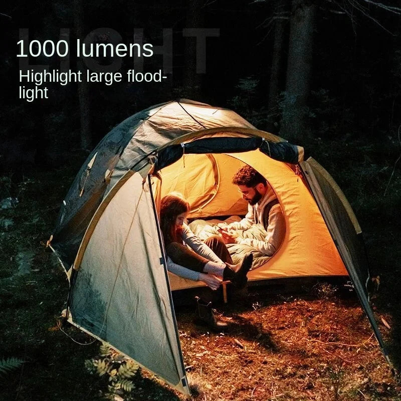 WARSUN LED Camping Lantern 1000LM, Rechargeable Camping Lantern 6000mAh, 4 Light Modes, IPX5 Water-Resistant, Solar Tent Light for Power Outages, Emergency, Hurricane, Home, Hiking