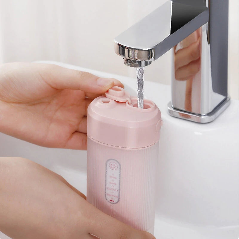 Portable Cordless Water Flosser with 4 Modes & 4 Nozzles Rechargeable  IPX7 Waterproof 200ml Telescopic Water Tank Travel Oral Irrigator