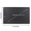 VINSA T1161 Graphics Drawing Tablet with 12 Physical Shortcut Keys 300x188mm Sensing Area 8 Pen Nibs Art Creation Sketches with 8192 Levels Pressure Battery-free