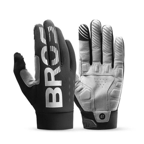 ROCKBROS Winter Warm Bike Glove Windproof Fleece Long Finger Touch screen Outdoor Sports for Running Riding