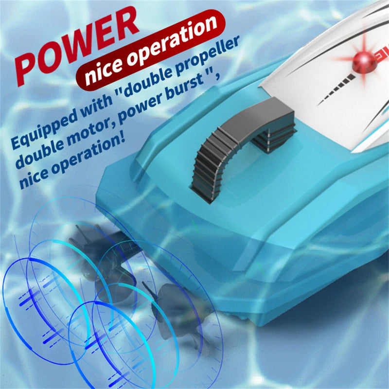 HC 804 2.4G Mini Remote Control High Speed RC Boat LED Light Palm Summer Waterproof Toy Dual Motors Pool Lakes Vehicles Models