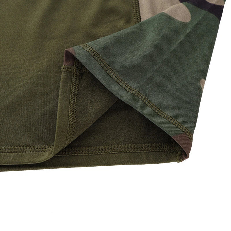 TENGOO Outdoor Sports Mens Camouflage Underwear Set Camo Training Long Sleeve Tops + Pants Suit Fitness Camping Hiking Hunting Underwear Clothes for Men