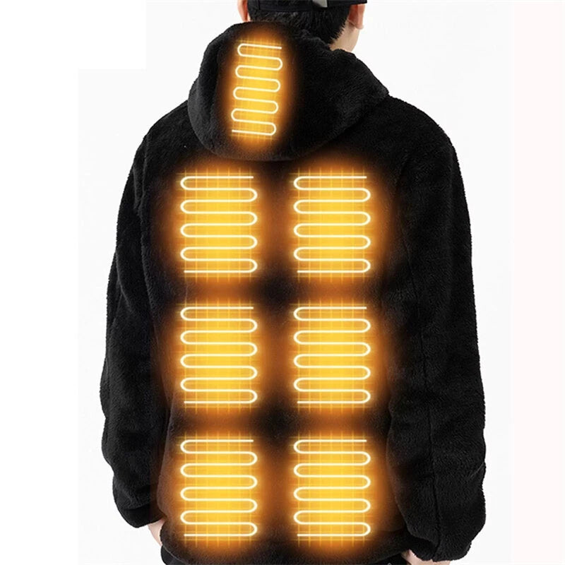 TENGOO HS09 Smart Heated Hoodies Sweater 9 Heating Areas Quick Heating USB Rechargeable Washable Safety Fashion Oversize Jacket for Winter Outdoors Keep Warm