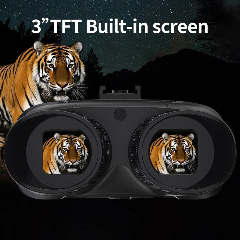 IPRee NV8360 4K 36MP Infrared Night Vision Binoculars 4500mAH Battery 8X Digital Zoom 500 Meters Darkness Goggles with Tactical Flashlight