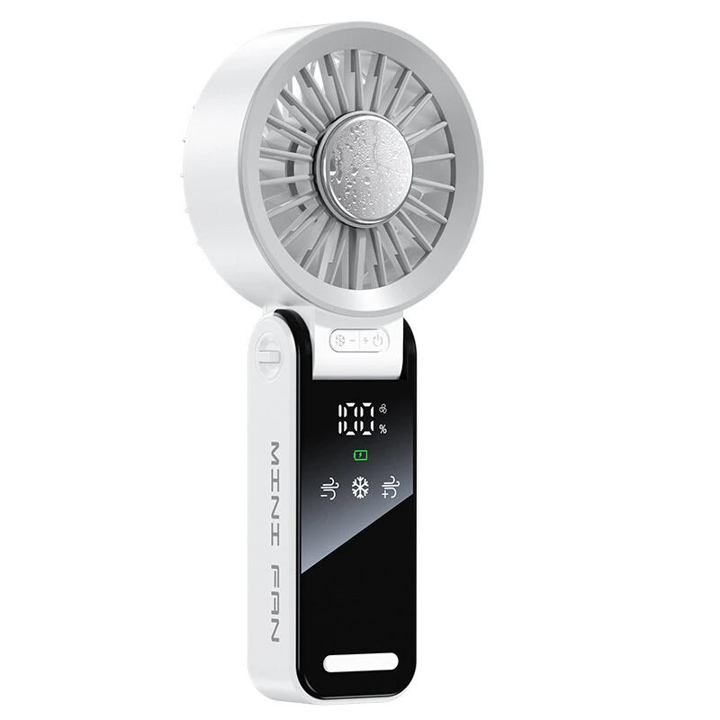 Tevorex Mini USB Fan with Digital Display 100-Speed Portable Folding Cooling Fan High Speed Strong Wind Handheld Small Fan for Outdoor