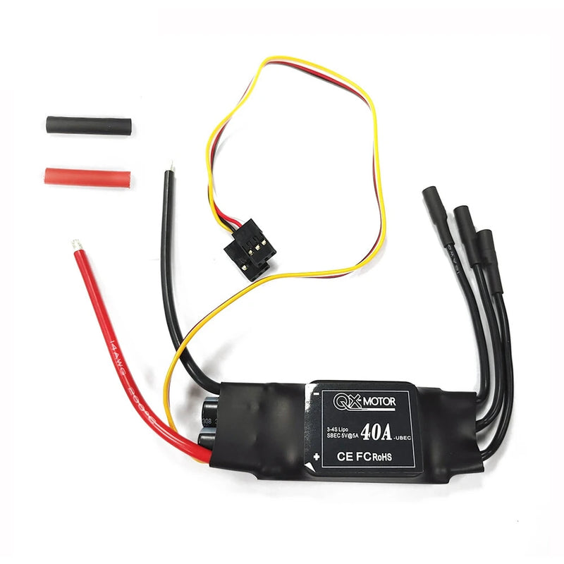 QX-Motor 40A Brushless ESC 2-6S No BEC / 3-4S With 5V 5A BEC for RC Airplane Fixed Wing