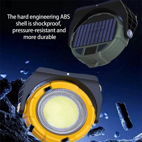 IPRee Portable LED Light USB Rechargeable Work Magnetic Light Solar Camping Light 3 Light Modes 4 Adjustable RGB Modes ABS Texture Suitable for Workshop Outdoor,Cars Repairing and Camping