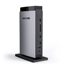 WAVLINK 15 in 1 USB-C DiskplayLink Docking Station with 3*HD 2DP RJ45 Gigabit Audio/Mic SD/TF 5 USB Ports 130W AC Power Supply Triple Display Laptop Dock for M1 M2 M3 Mac and Windows