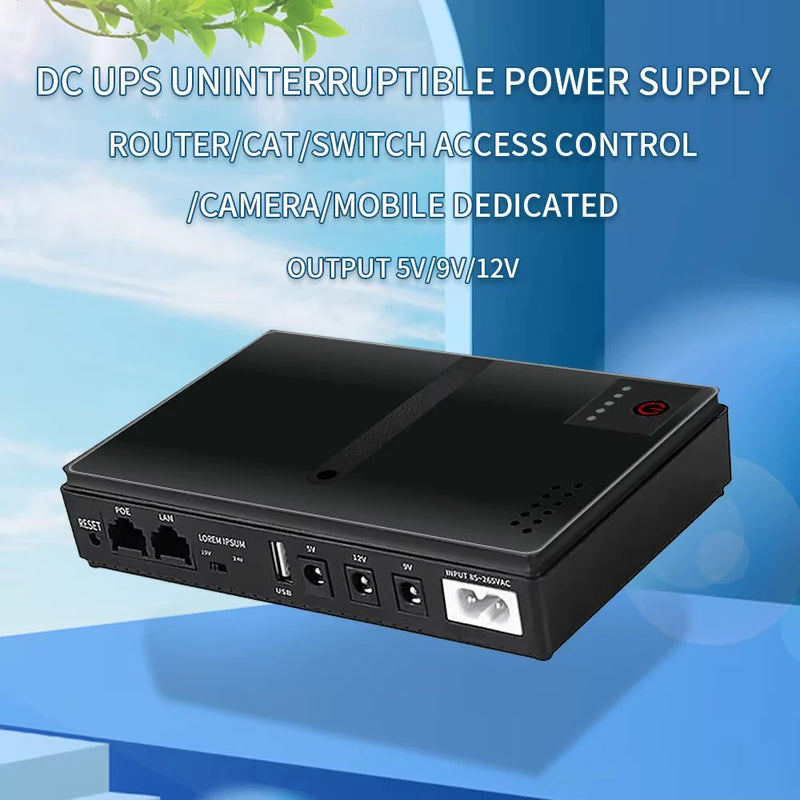 DC1018p DC1036p 5V/9V/12V Large Capacity UPS For Router Mini UPS Uninterrupted Power Supply DC1018p/DC1036p Ion Backup Battery