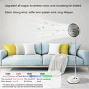 Tevorex Portable Multifunction Oscillating Standing Fan with Three Speed Timing Remote Controller Foldable Desk Fan Rechargeable Battery Powered Pedestal Fan for Bedroom Office Camping