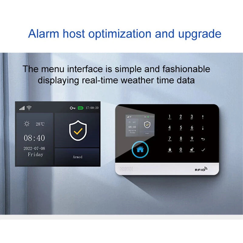 PGST PG-103 Tuya Wireless Alarm System for Home Burglar Security WiFi GSM APP Voice Control Support Alexa Google Assistant