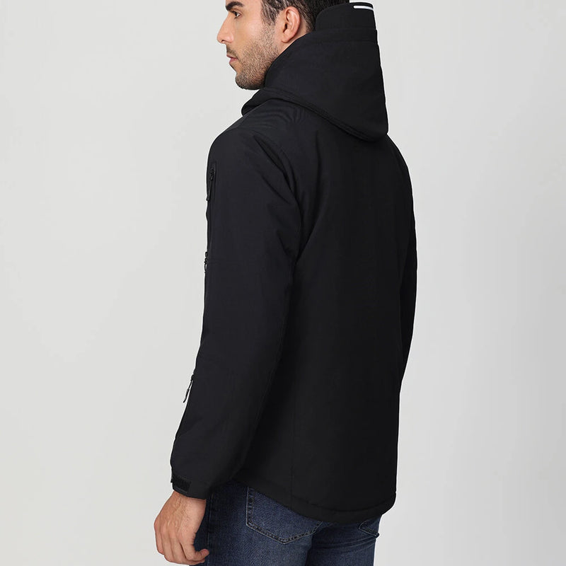 TENGOO 10 Zones Electric Heated Jacket - 3 Gear Control Temperature, Windproof, USB Charging, Thermal Hoodie Coat for Outdoor Hiking Camping