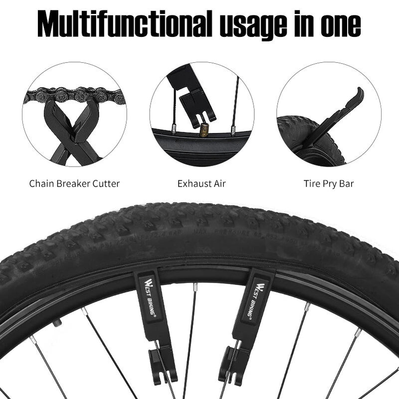 WEST BIKING Bicycle Chain Deflation Tire Pry Bar High Hardness Lightweight Multifunctional Bike Removal Repair Tool