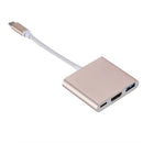 USB 3.1 Converter USB-C to HD Adapter Hub 3-in-1 Type-C to HDMI/USB 3.0/Type-C Aluminum for Apple Macbook Adapter